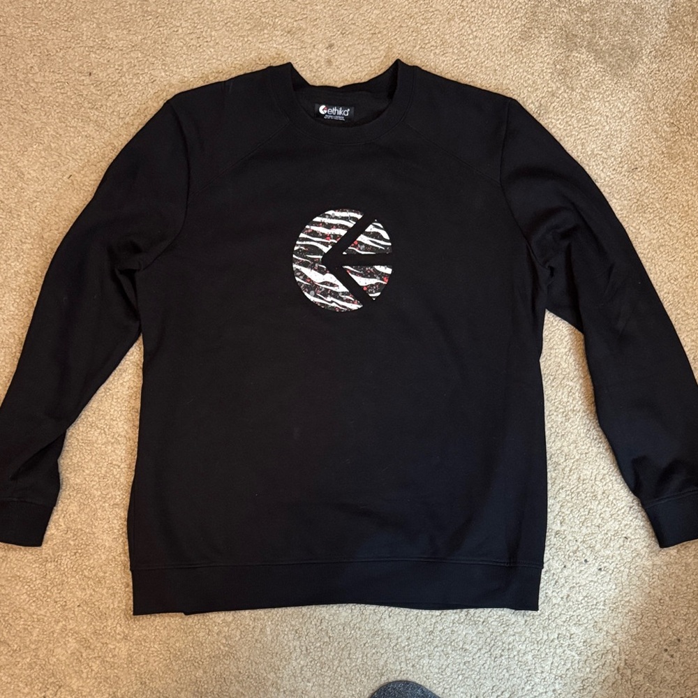 ethika Black Crewneck Sweatshirt with Logo L